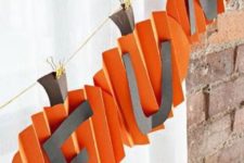 16 pumpkin garland with letters made of cardbord
