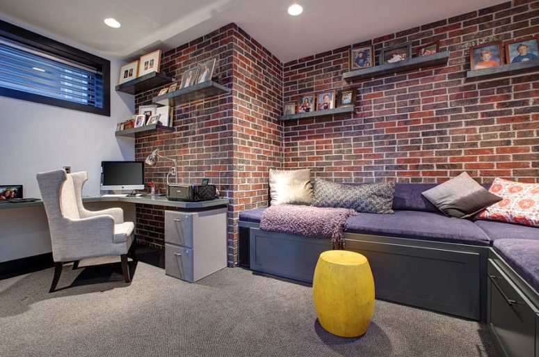 34 Home Office Designs With Exposed Brick Walls