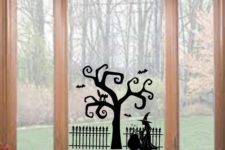 18 witch with a cauldron vinyl window decal