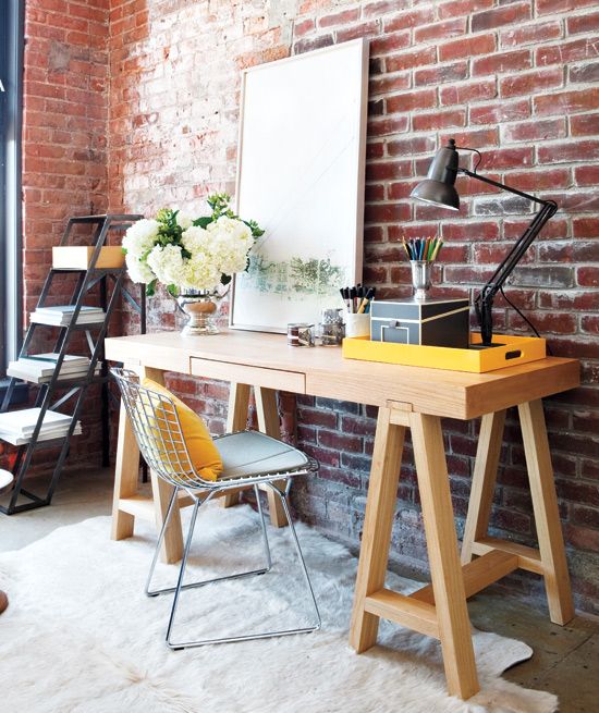 34 Home Office Designs With Exposed Brick Walls