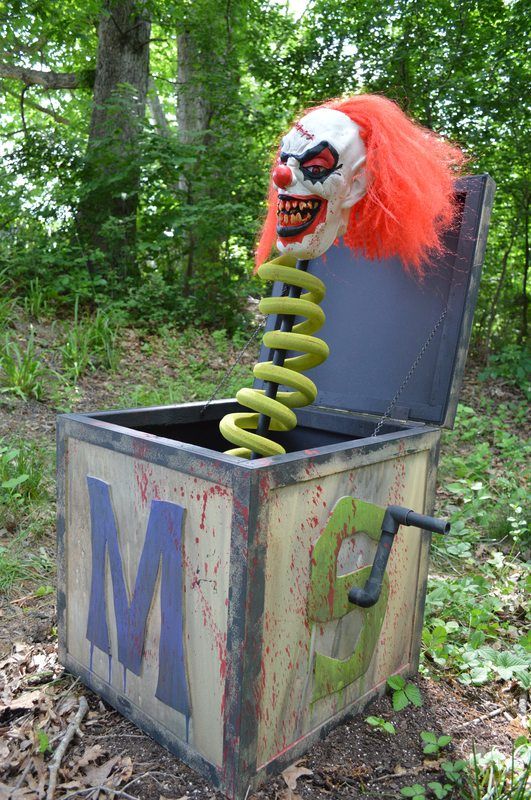 box with a scary clown mask will frighten anyone