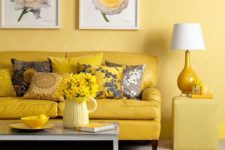 22 daring sunny yellow living room with a couple of calming grey touches