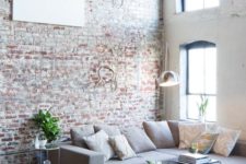 23 vintage brick clad was reserved to give the room a cool textural look