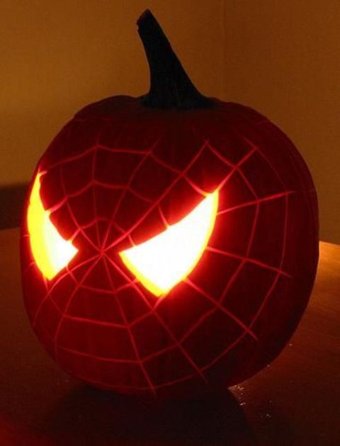 Spiderman pumpkin lantern