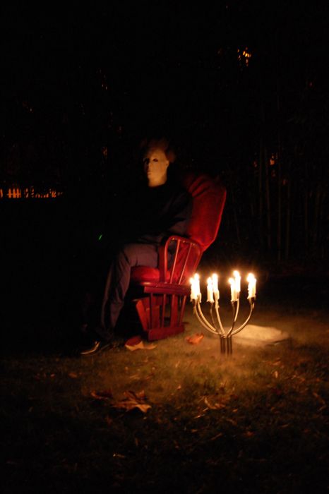Michael Myers sitting on a chair will be the scariest thign to see in the yard