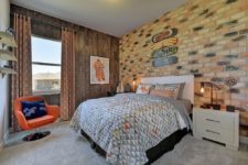 27 eye-catchy headboard brick wall makes this mid-century modern room cooler