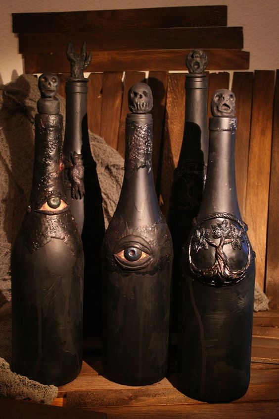 these witches' potion bottles can be DIYed