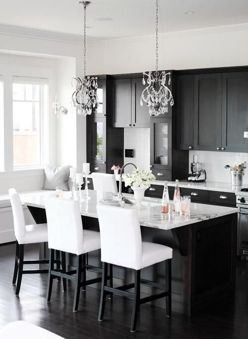 34 Timelessly Elegant Black And White Kitchens - DigsDigs