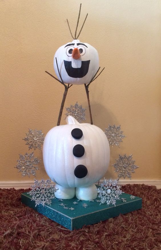 31 painted Olaf pumpkin to excite your kids