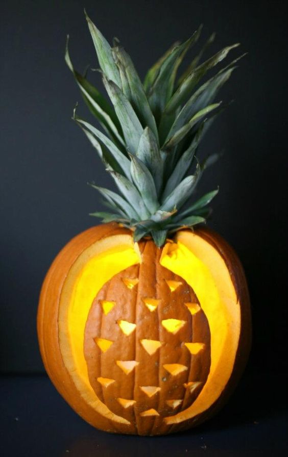 pineapple pumpkin lantern for a fun and cute touch