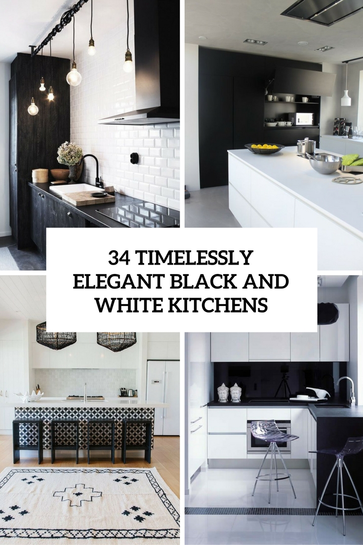 Wonderful black and white kitchen designs 34 Timelessly Elegant Black And White Kitchens Digsdigs