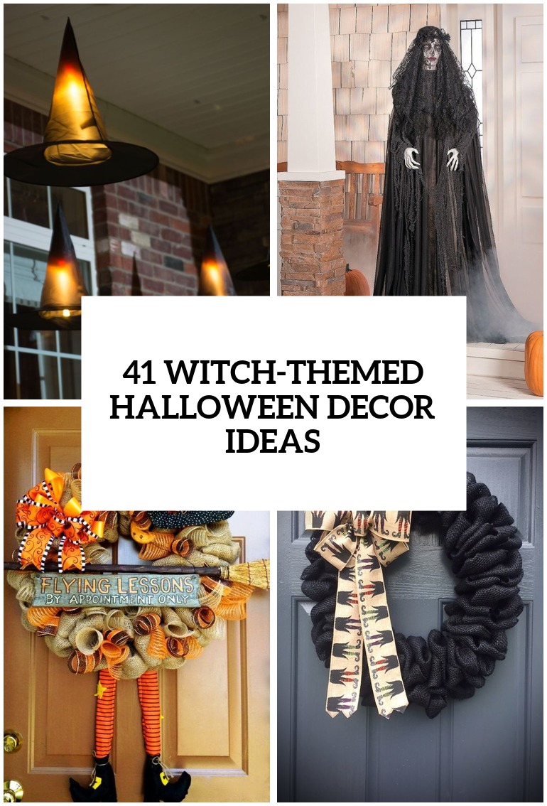 witch themed halloween decorations cover