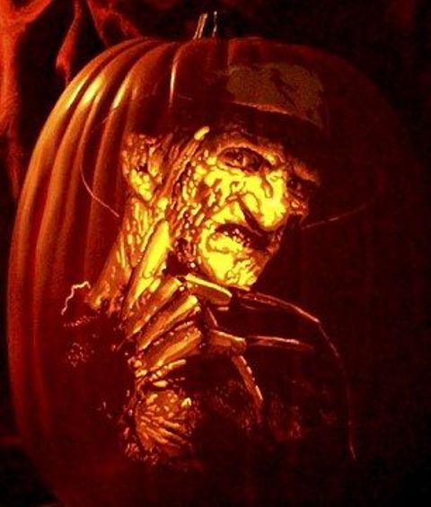Freddy Krueger pumpkin carving