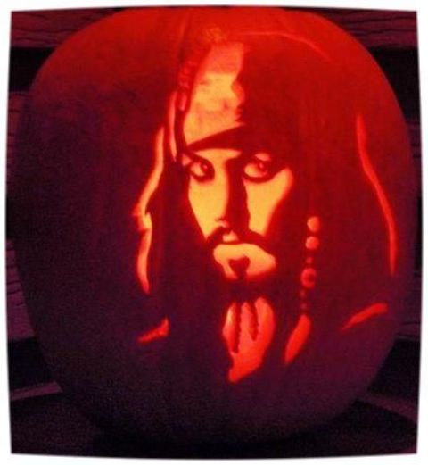 Captain Jack Sparrow pumpkin carving