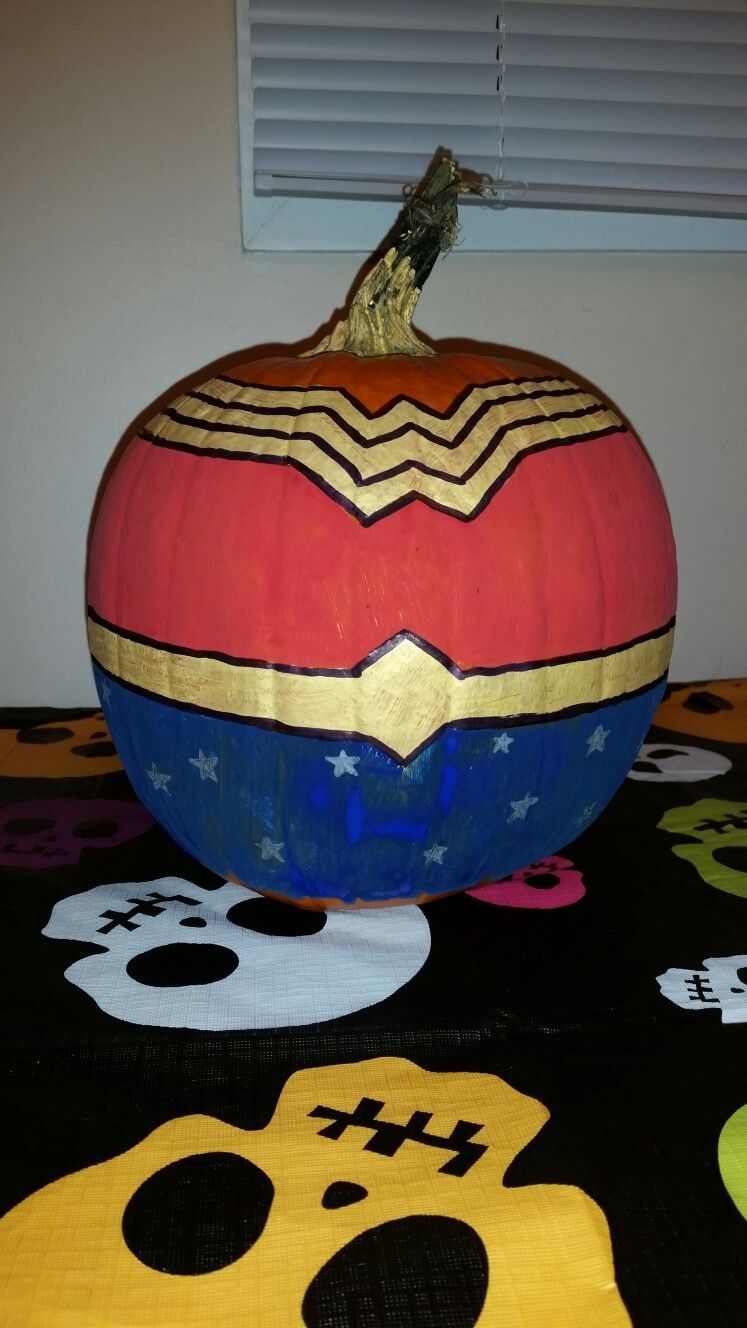 A painted Wonder Woman pumpkin is a perfect project for girls