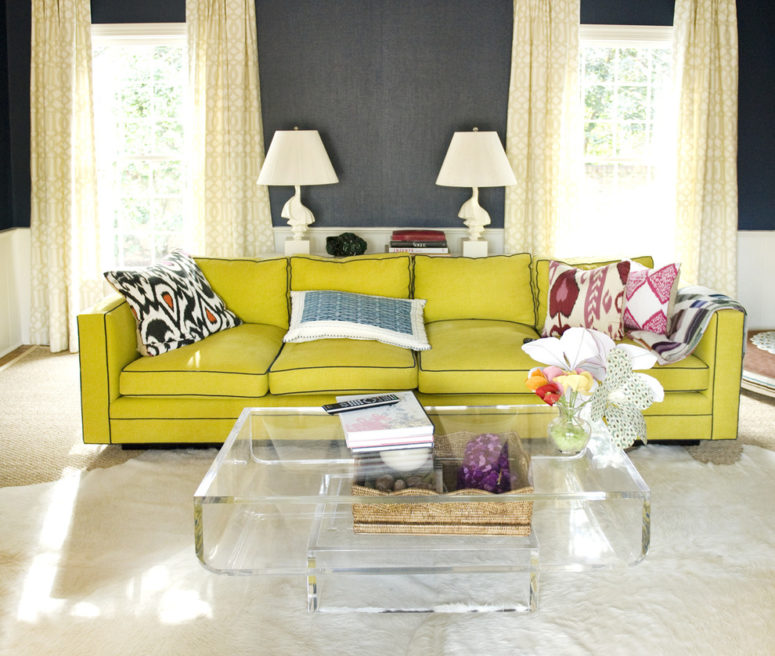 41 Stylish Grey And Yellow Living Room