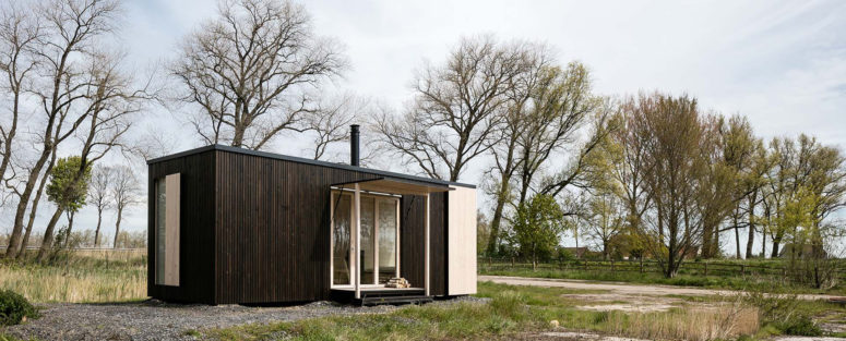 Prefab ARK Shelter Clad With Wood Inside And Outside