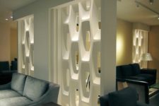 01 These sculptural and durable wall partitions will add to any decor style and have a strong wow factor
