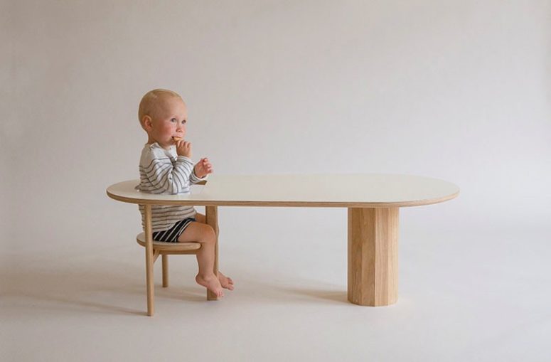 It has a seat for little ones and can work as a coffee table at the same time