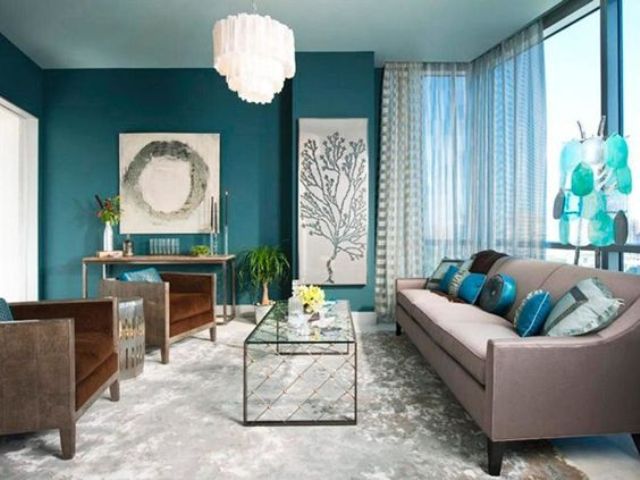 Brown And Blue Living Room Designs