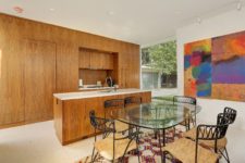 03 The interiors really show what mid-century modern is, they are full of bold colors and wooden accents