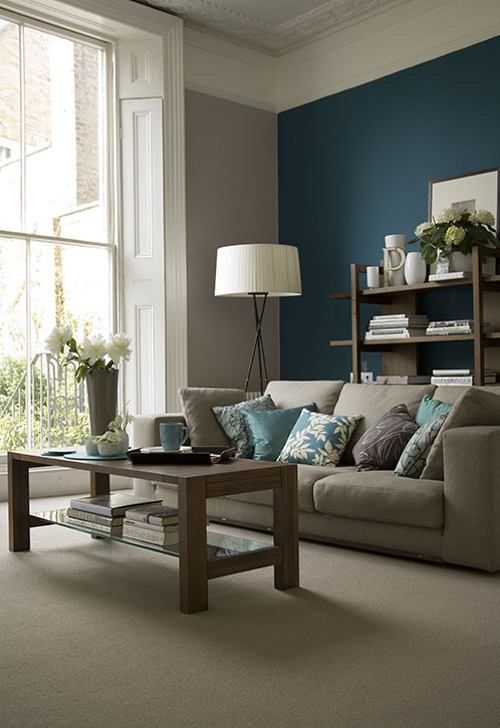 33 Cool Brown And Blue Living Room Designs - DigsDigs