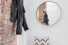 08 be on-trend with a brick wall that will give a textural look and a bit of style to your entryway