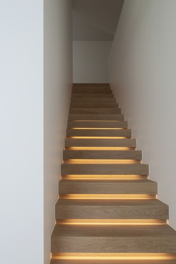 your steps will look modern and chic if you place hidden lights