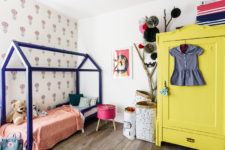 11 A blue house bed and a sunny yellow wardrobe are amazing