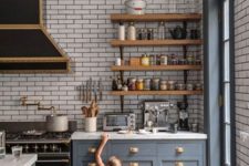 14 art deco kitchen with subway tiles on the walls