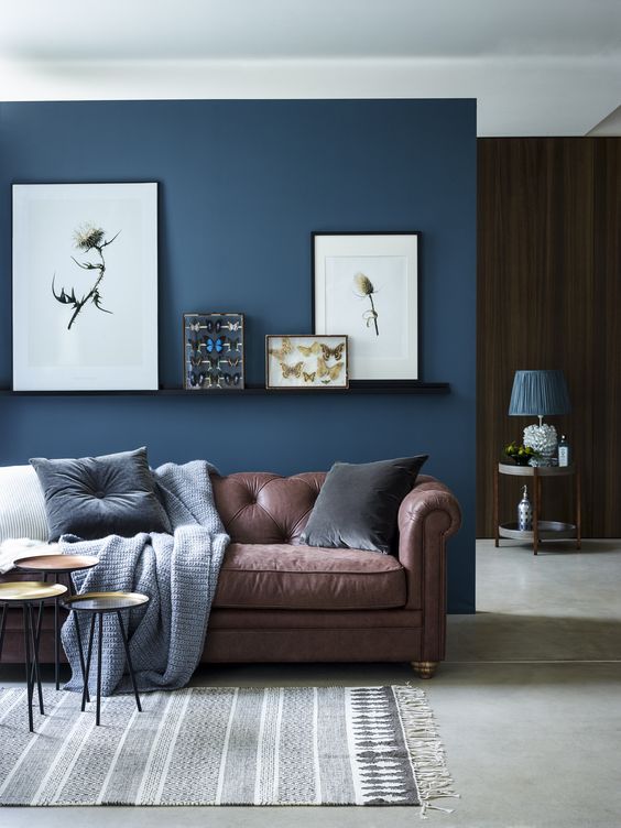 33 cool brown and blue living room designs - digsdigs