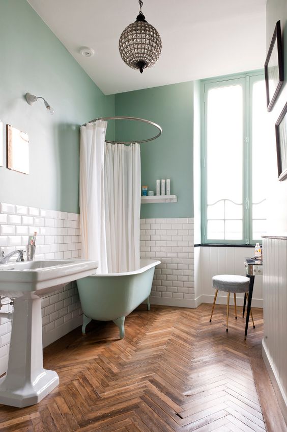 subway tiles used for a backsplash in the bathroom