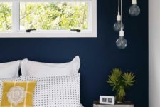 15 navy accent wall for a neutral guest bedroom