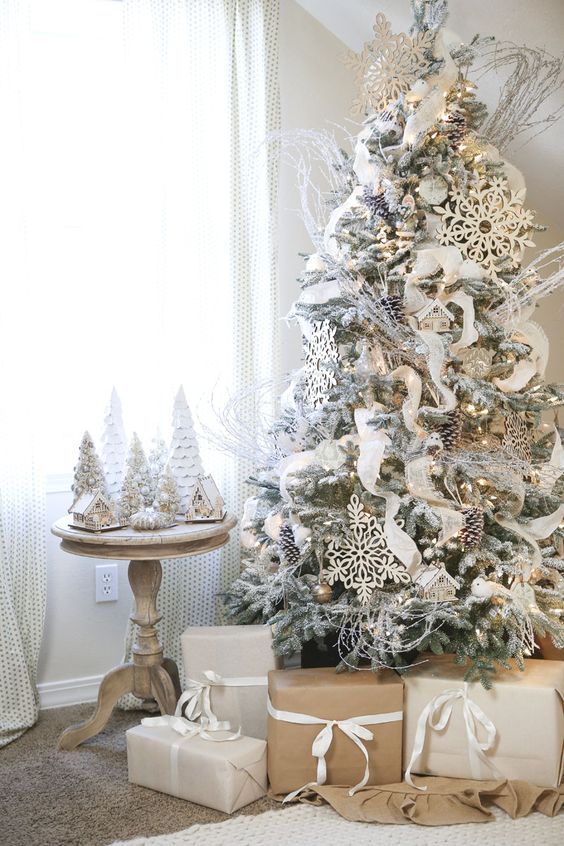 33 Chic White Christmas Tree Decor Ideas - DigsDigs