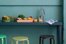 19 paint the stools according to the kitchen colors