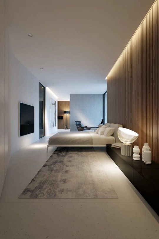 hidden lights give more style to this bedroom