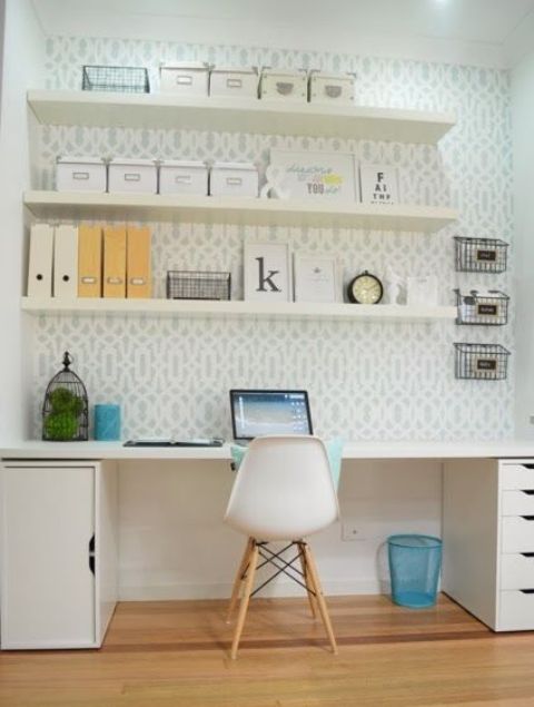 Lack floating shelves for home office storage