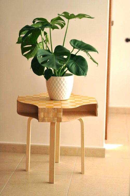 Frosta Stool used as a plant stand