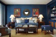 26 beachside living room in blue with calm brown infusions