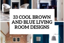 26 cool brown and blue living room designs cover