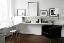 26 long IKEA Lack shelves for a small home office