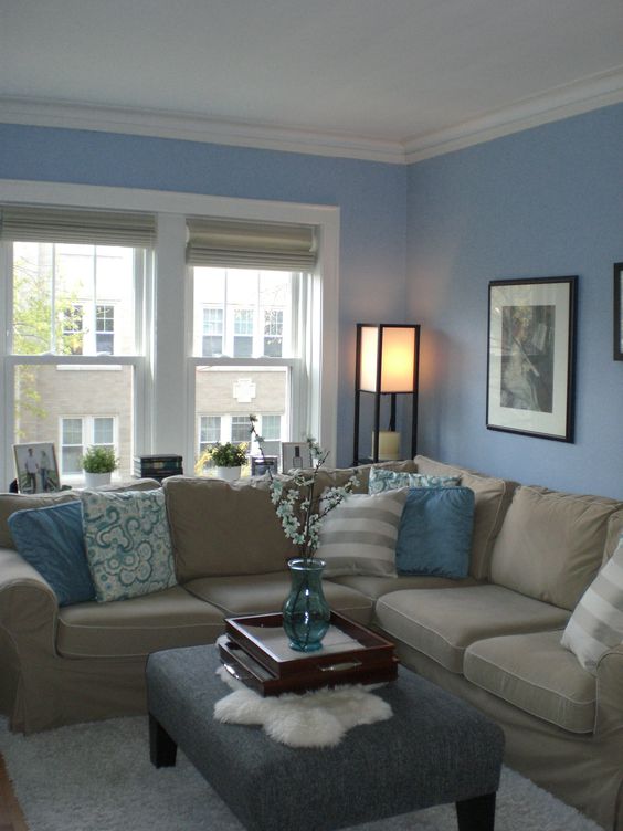 33 Cool Brown And Blue  Living  Room  Designs  DigsDigs