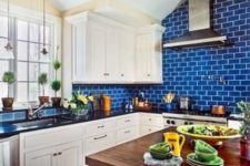 29 bold blue subway tiles to make the cabinetry look fresher