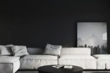 31 moody minimalist living room in black and white