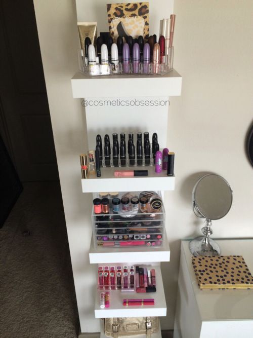 IKEA Lack shelves for storing makeup