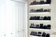 38 Lack shelves for shoe storage in the closet