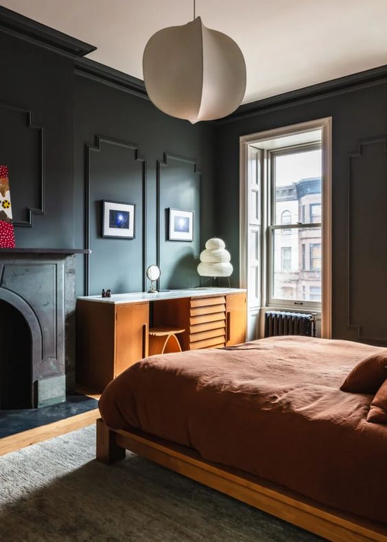 Blue bedroom black furniture deals