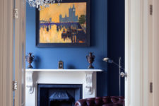 brown blue living room designs