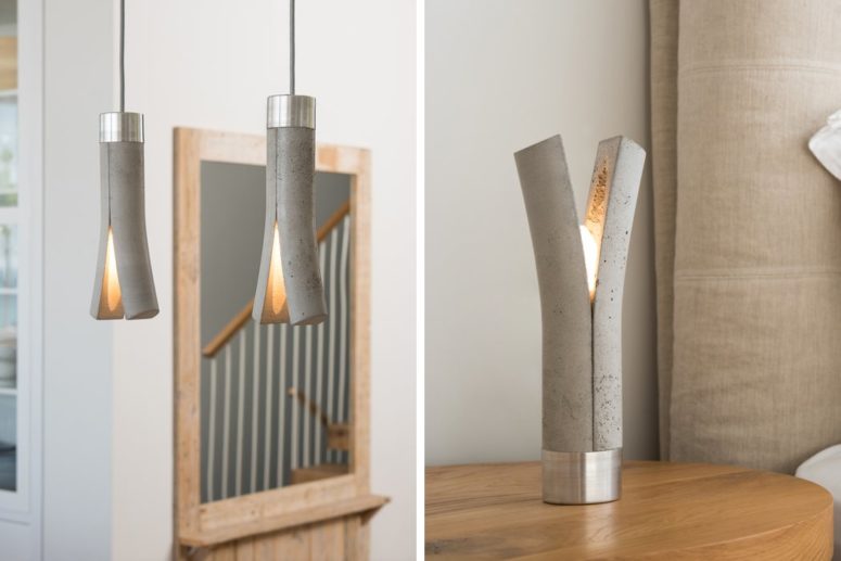 Release Series Of Table And Pendant Concrete Lamps - DigsDigs