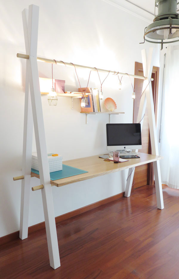 Functional Modern Desk With Crisscross Legs Digsdigs